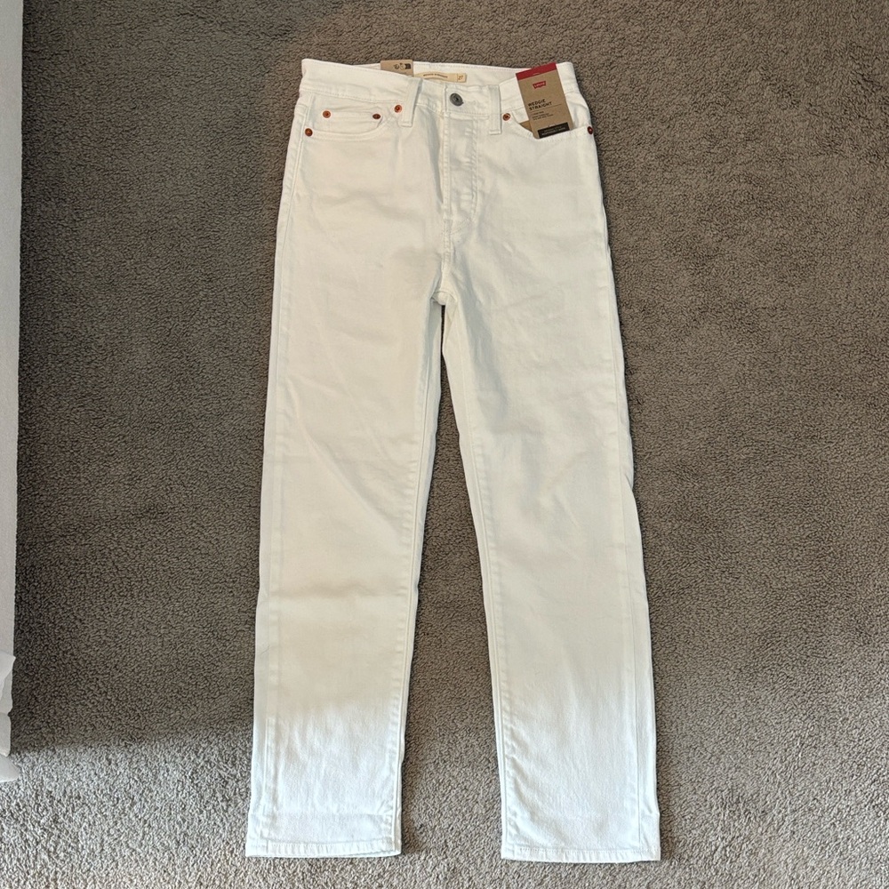 Levi's White Straight Leg Jeans